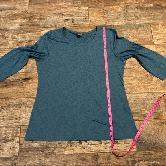 Women’s J. Jill blue 3/4 sleeve top - Picture 6 of 6